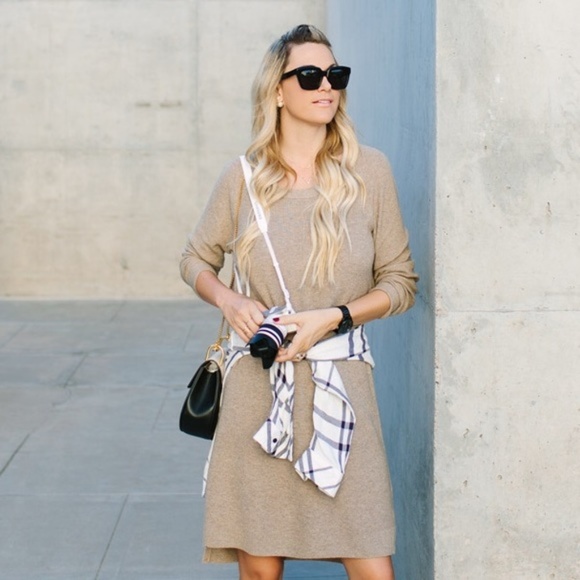 Madewell Dresses & Skirts - MADEWELL Side-Slit Sweater Dress Hazelwood Tan C1